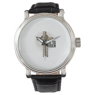 Montre Il Est Ressuscité Croix Matthieu 28_6 Vintage Chré