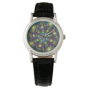 Montre Illuminé Abstrait brillant Turquoise violet Fracta