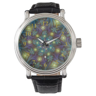 Montre Illuminé Abstrait brillant Turquoise violet Fracta