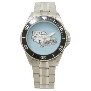Montre Illustration 1948 argentée de Woody de filet de