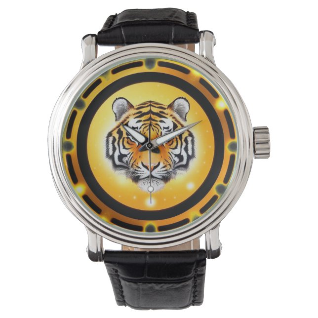 Montre Illustration abstraite audacieuse de tigre (devant)
