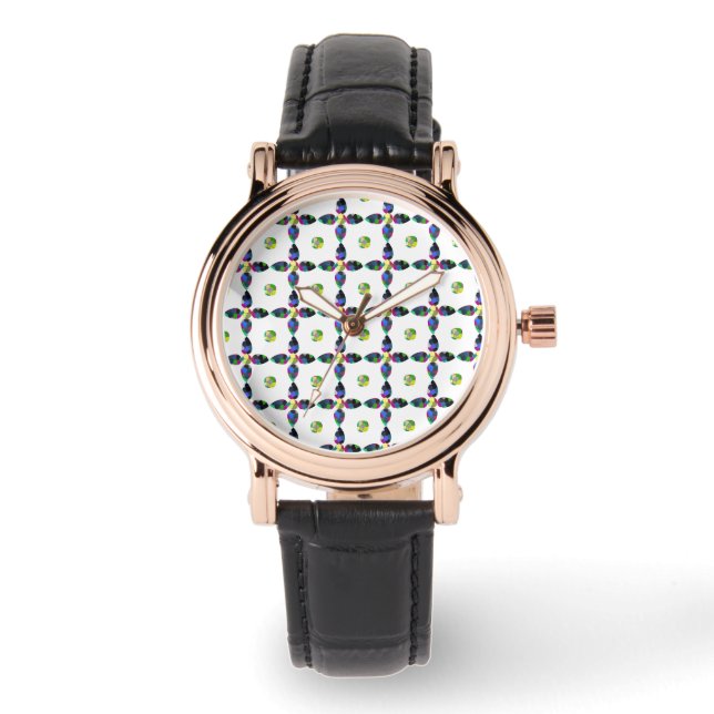 Montre Illustration d'art couleur de fleurs (Recto)