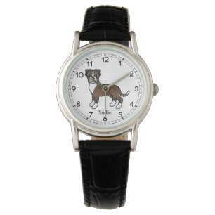 Montre Illustration de Boxer Bringé & Nom Personnalisé