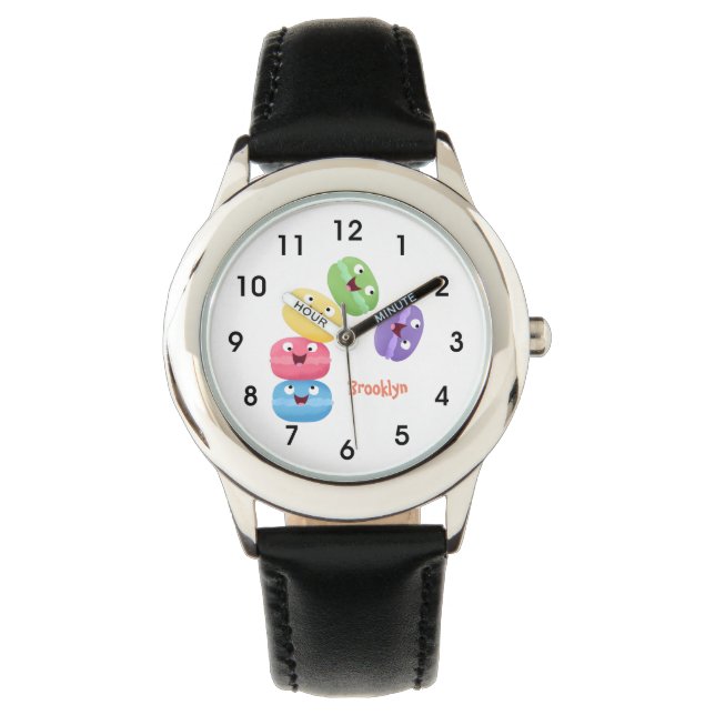 Montre Illustration de caricature de macarons marrant mig (devant)