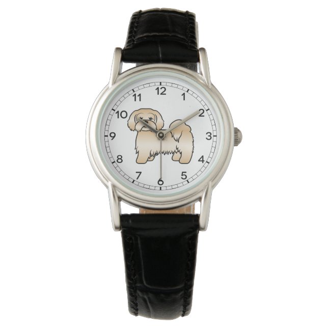 Montre Illustration de chien de dessin animé mignon Lhasa (devant)