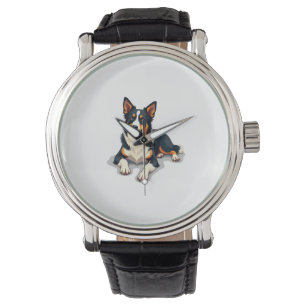 Montre Illustration de chien de portrait de Border Collie