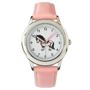 Montre Illustration de dessin animé de poney Shetland Pin