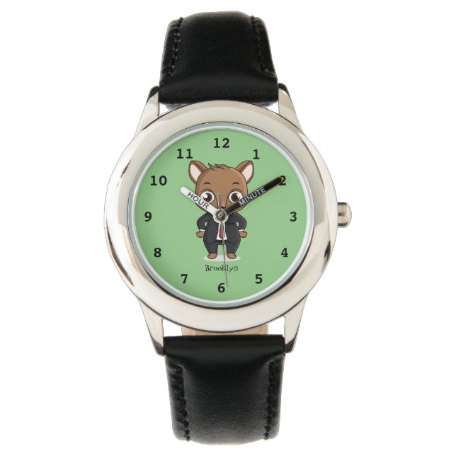 Montre Illustration de dessin animé de rat mignon (devant)