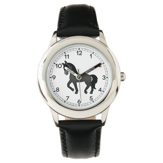 Montre Illustration de dessin animé mignon de cheval trot (devant)