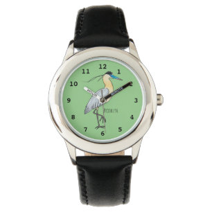 Montre Illustration de dessin d'oiseau de héron plafonné