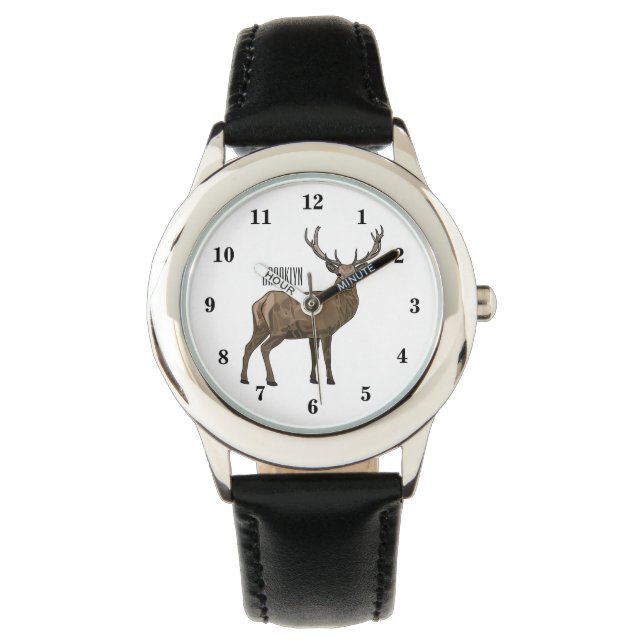 Montre Illustration de dessin sur le cerf (devant)