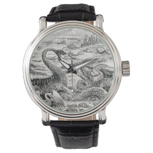 Montre Illustration de dinosaures vintage des années 1800