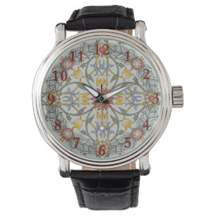 Montre Illustration de fleurs en cercle de William Morris