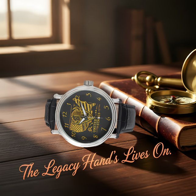 Montre Illustration de Golden Bison avec la carte et drap (Créateur téléchargé)