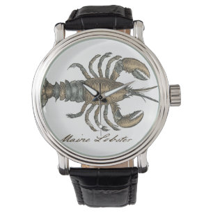 Montre Illustration de homard, fruits de mer du Maine