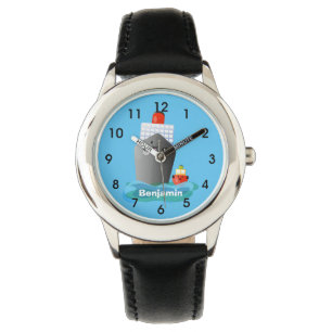 Montre Illustration de la caricature de remorqueur de paq