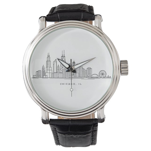 Montre Illustration de la ville de Chicago IL (devant)