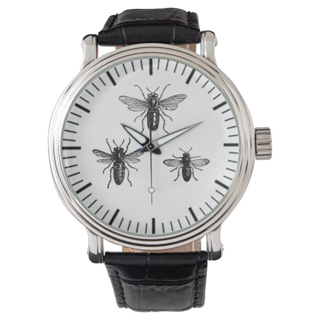 Montre Illustration de l'abeille vintage et des abeilles  (devant)
