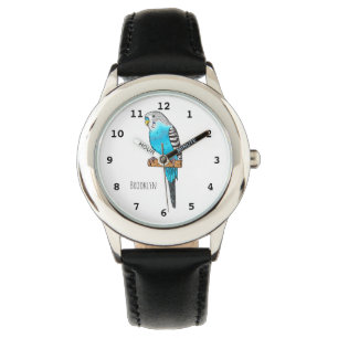 Montre Illustration de l'oiseau bleu budgerigar