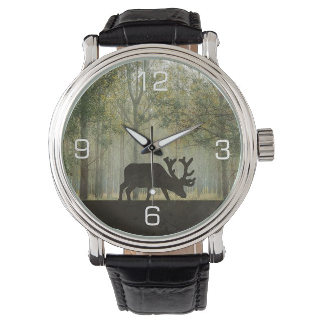 Montre Illustration de l'orignal en forêt (devant)