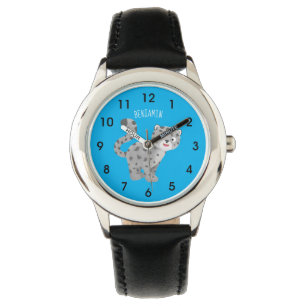 Montre Illustration de mignon léopard des neiges
