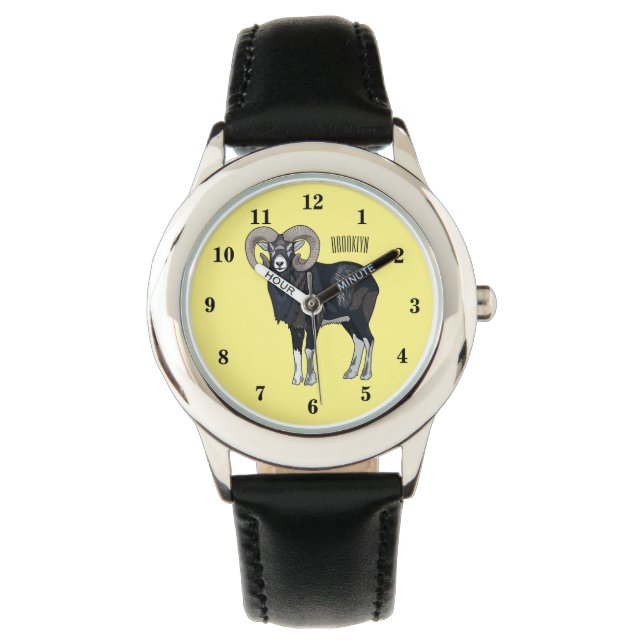 Montre Illustration de mouflon, mouton (devant)