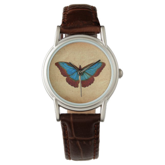 Montre Illustration de papillon vintage (devant)