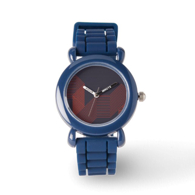 Montre Illustration décorative à la mode simple cool oran (Recto)