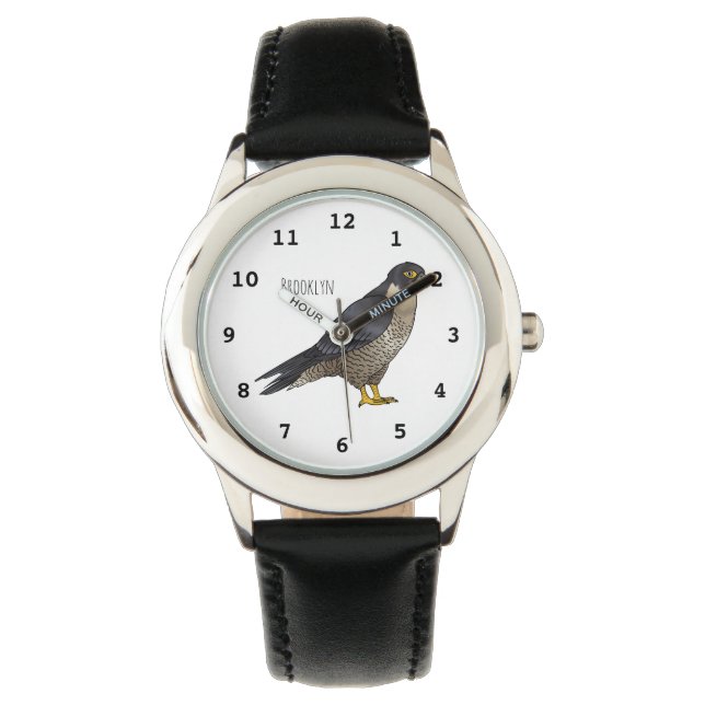 Montre Illustration d'oiseau de faucon pèlerin (devant)