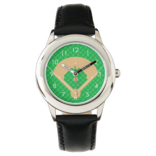 Montre Illustration du diamant de baseball vue aérienne