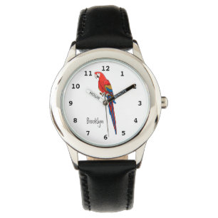 Montre Illustration du perroquet de macaw Scarlet