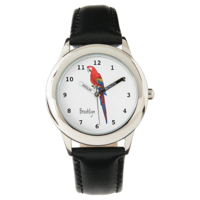 Montre Illustration du perroquet de macaw Scarlet (devant)