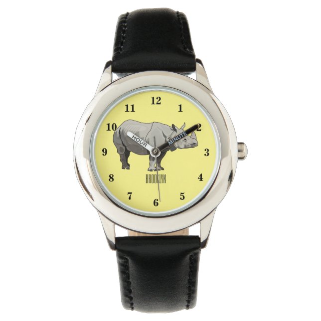 Montre Illustration du rhinocéros de Javan (devant)