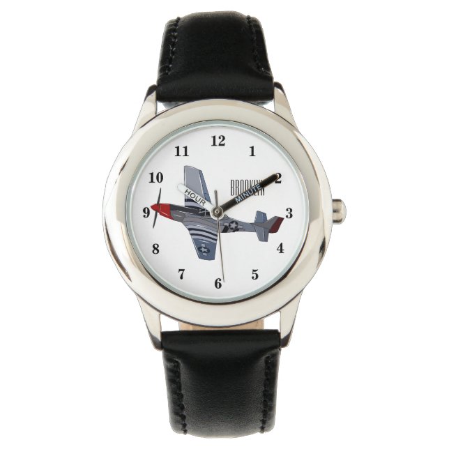 Montre Illustration d'un avion de chasse-bombardier (devant)