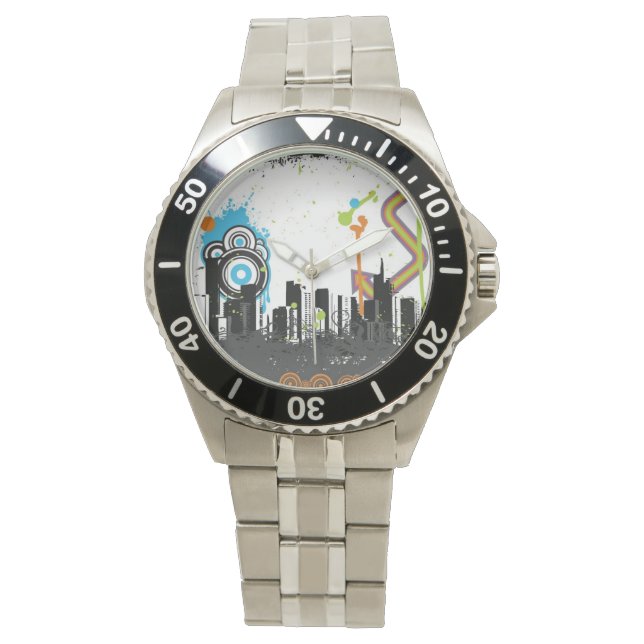 Montre Illustration d'un paysage urbain grungy (devant)