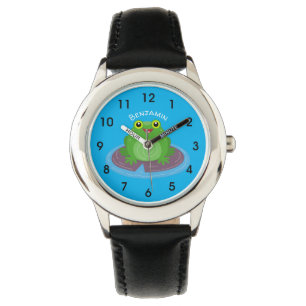 Montre Illustration d'une caricature de grenouille verte