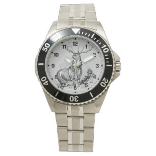 Montre Illustration majestic de cerfs blancs