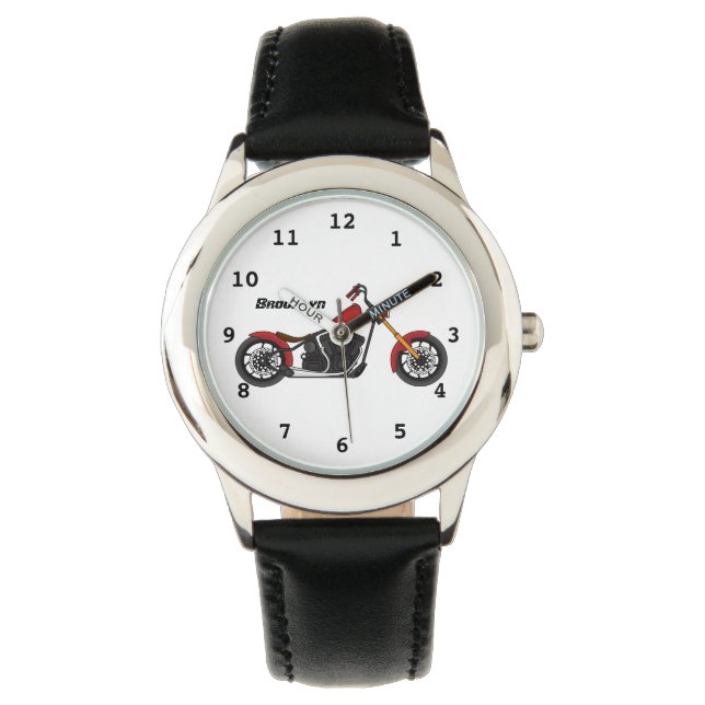 Montre Illustration motocyclette de style hélicoïdal (devant)
