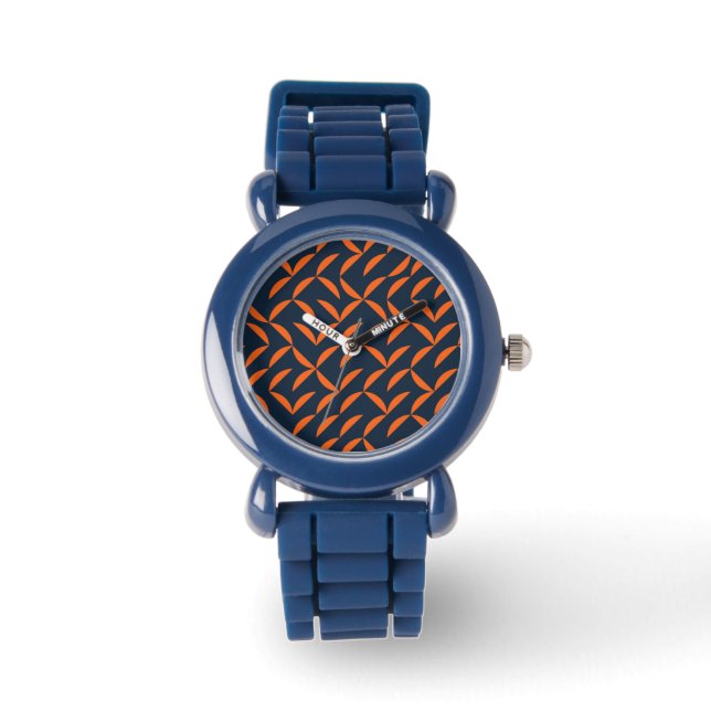 Montre Illustration ondulée orange, cool, moderne, tendan (Recto)