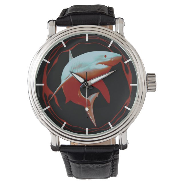 Montre Illustration réaliste | Grand requin blanc (devant)