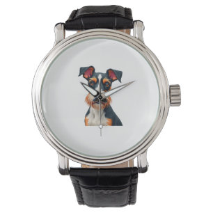 Montre Illustration Rétro Portrait de Chien Coloré Vintag