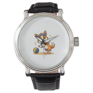 Montre Illustration vectorielle de chien de volley-ball C
