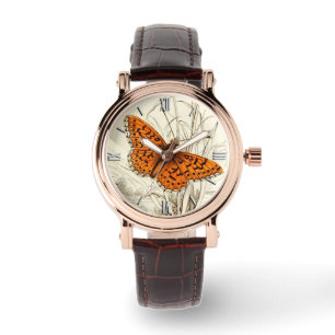 Montre Illustration vintage de papillon, profondément