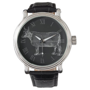 Montre ILLUSTRATION vintage W Couverture de vache Numéros