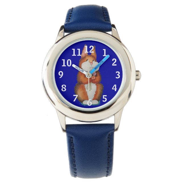Montre image de lapin brun mignon lapin mignon souriant e (devant)