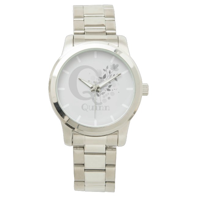 Montre Image floral avec chiffres, nom et initiales pour  (devant)