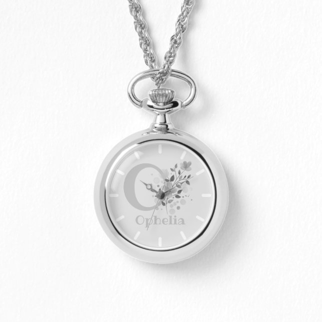 Montre Image florale avec chiffres, nom et femmes initial (Recto)
