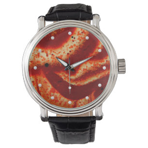 Montre Image macro de la pierre de taille rouge