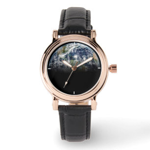 Montre Image Mosaïque De La Planète Terre Avec 3 Ouragans