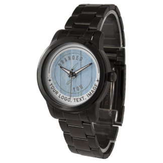 Montre Image Personnaliser | Bracelet noir Unisex surdime